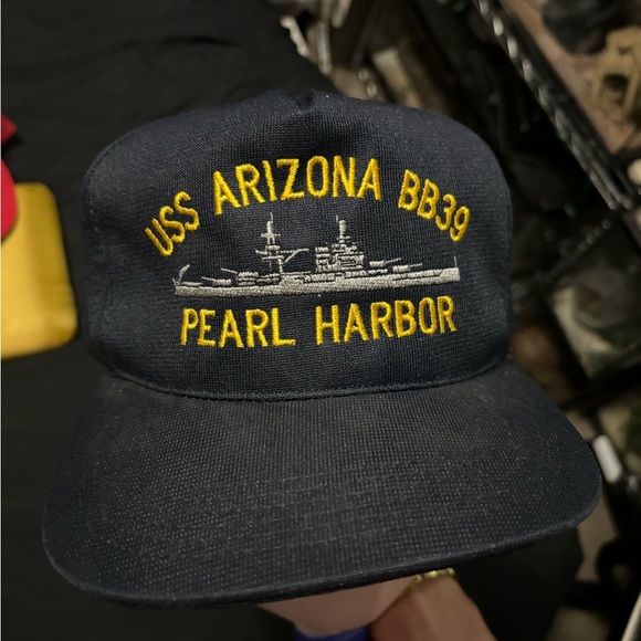 Vintage Blue USS ARIZONA BB39 PEARL HARBOR Unisex Hat Adjustable By NorthstarUSA - Picture 2 of 12